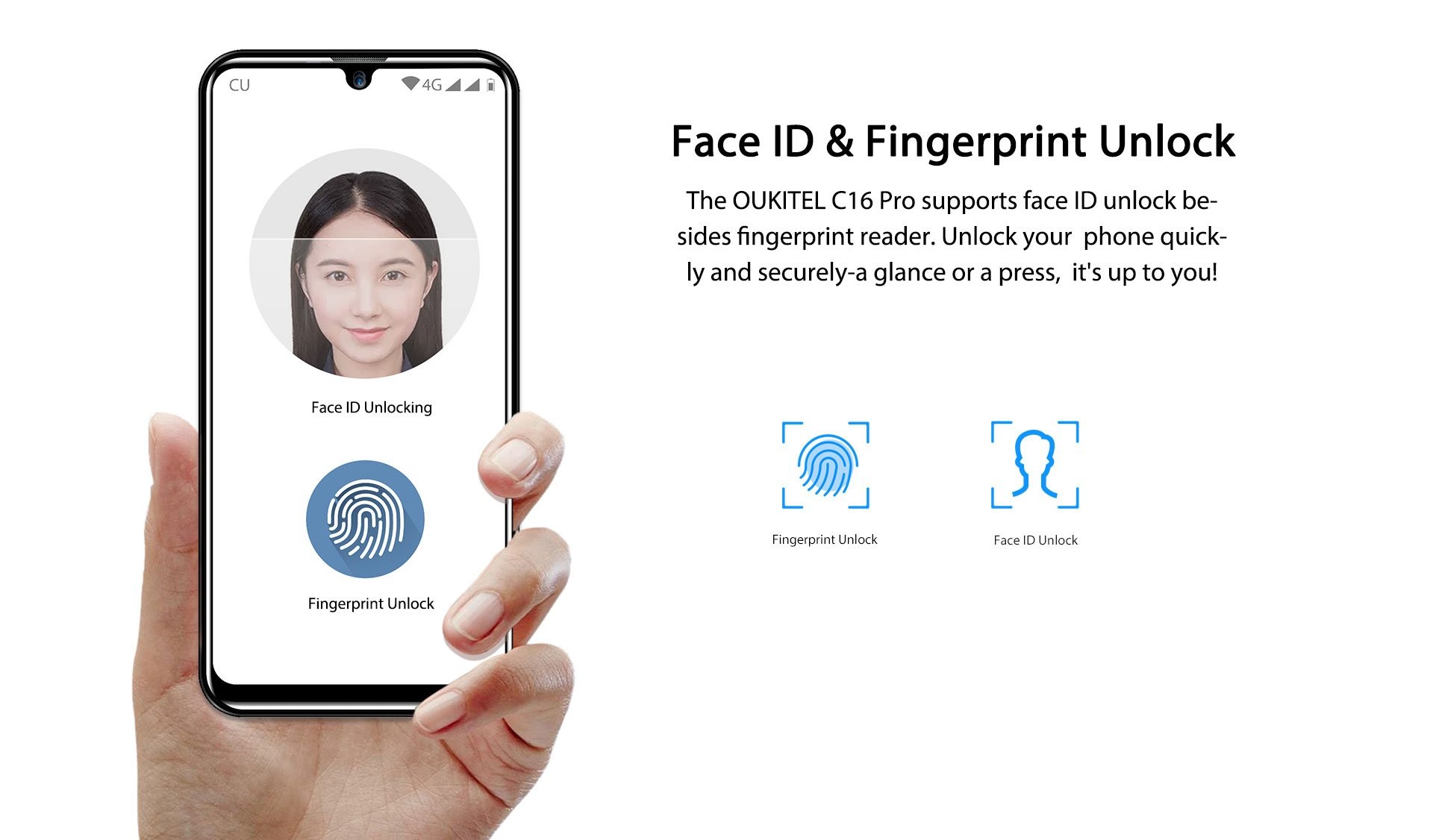Oukitel C16 Pro - Face ID и Fingerprint ID